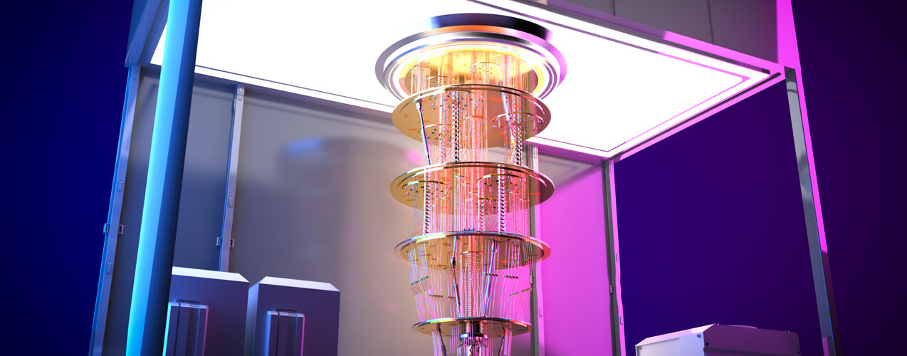 3D-visualisatie van een quantumcomputer.