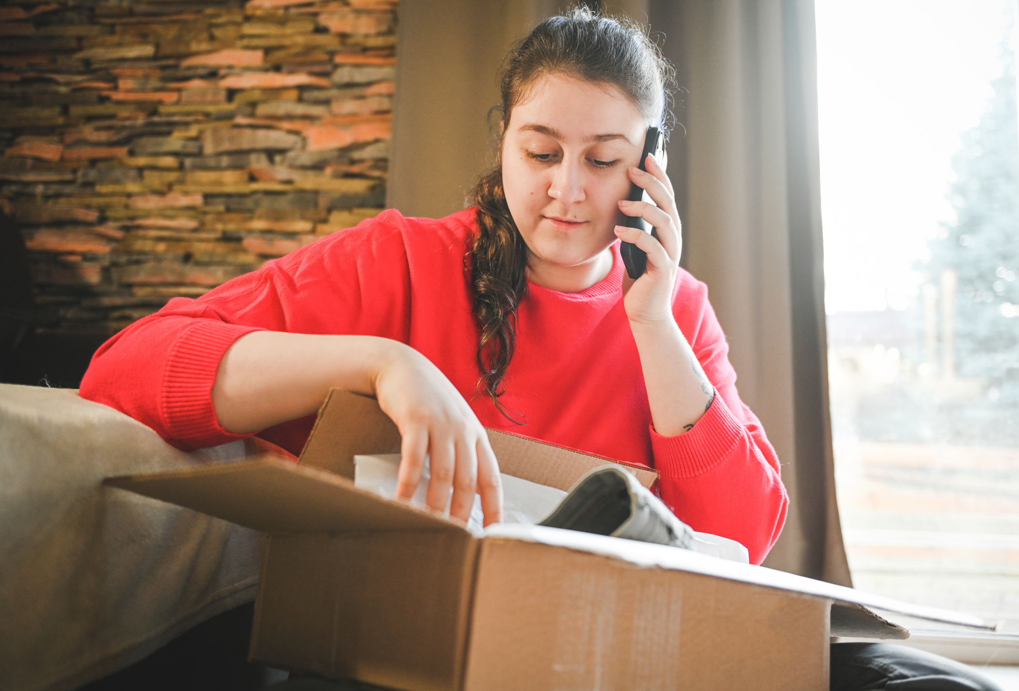 young woman shopping online
