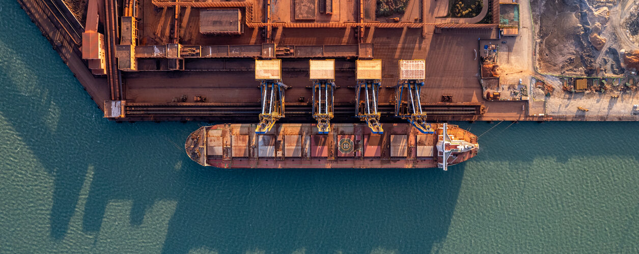 Aerial view of the metal mineral port