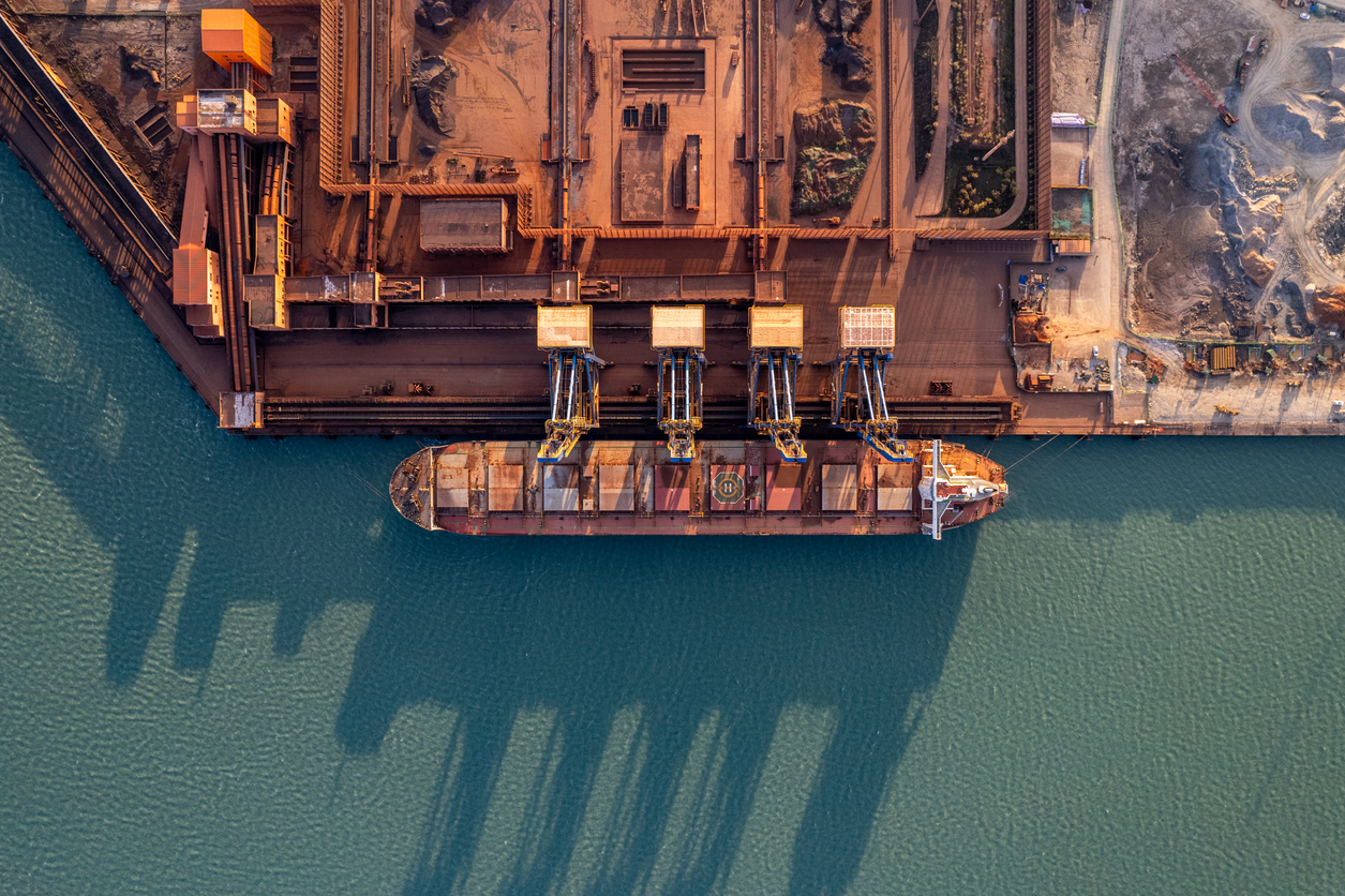Aerial view of the metal mineral port