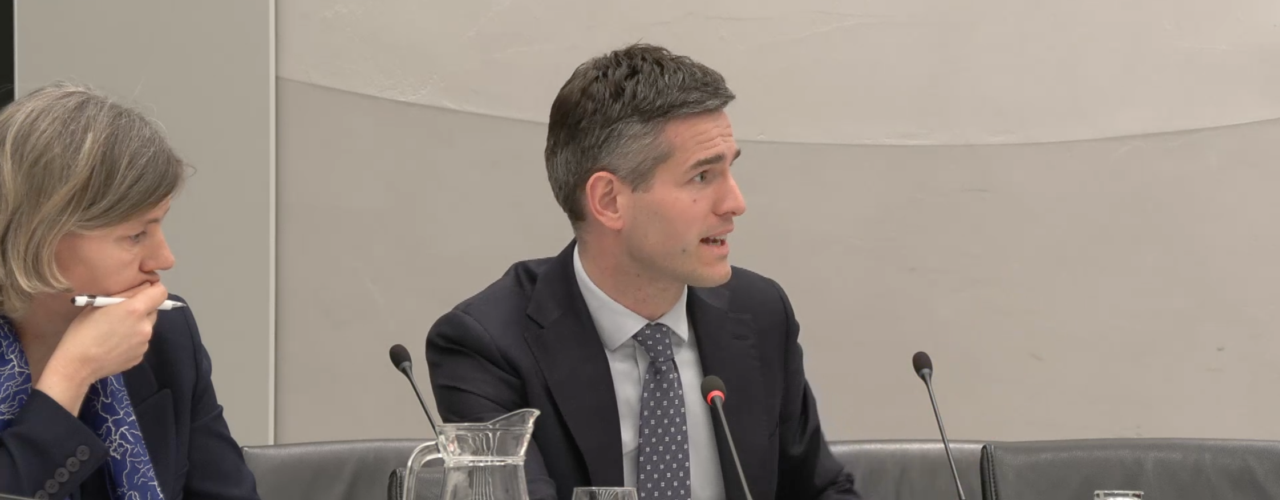 Minister van Buitenlandse Zaken Tom Berendsen tijdens het uitbreidingsdebat.