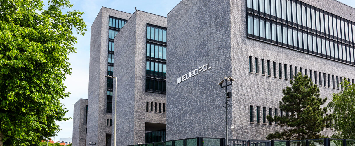 The Hague, Netherlands - May 14, 2025: Headquarters of Europol, the law enforcement agency of the European Union established in 1998, designed by Frank Wintermans and opened in 2011.