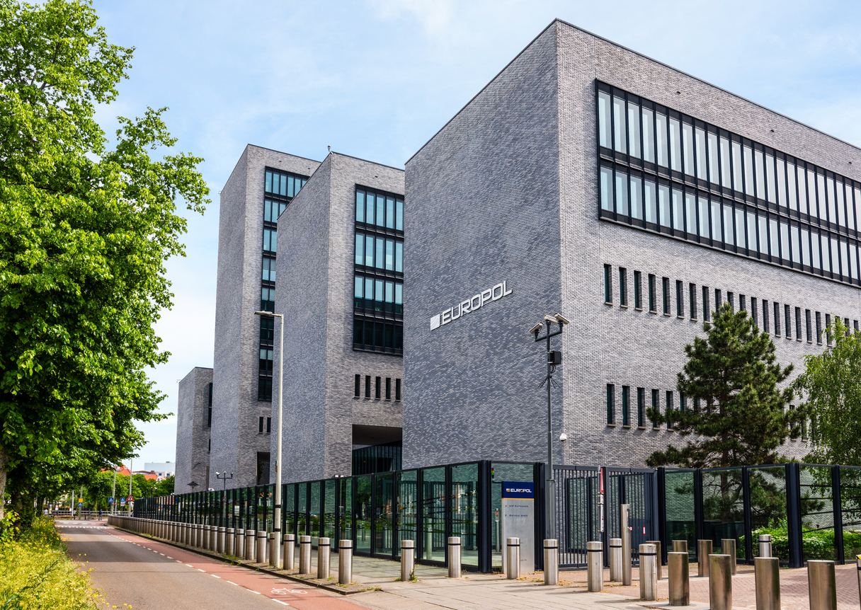 The Hague, Netherlands - May 14, 2025: Headquarters of Europol, the law enforcement agency of the European Union established in 1998, designed by Frank Wintermans and opened in 2011.