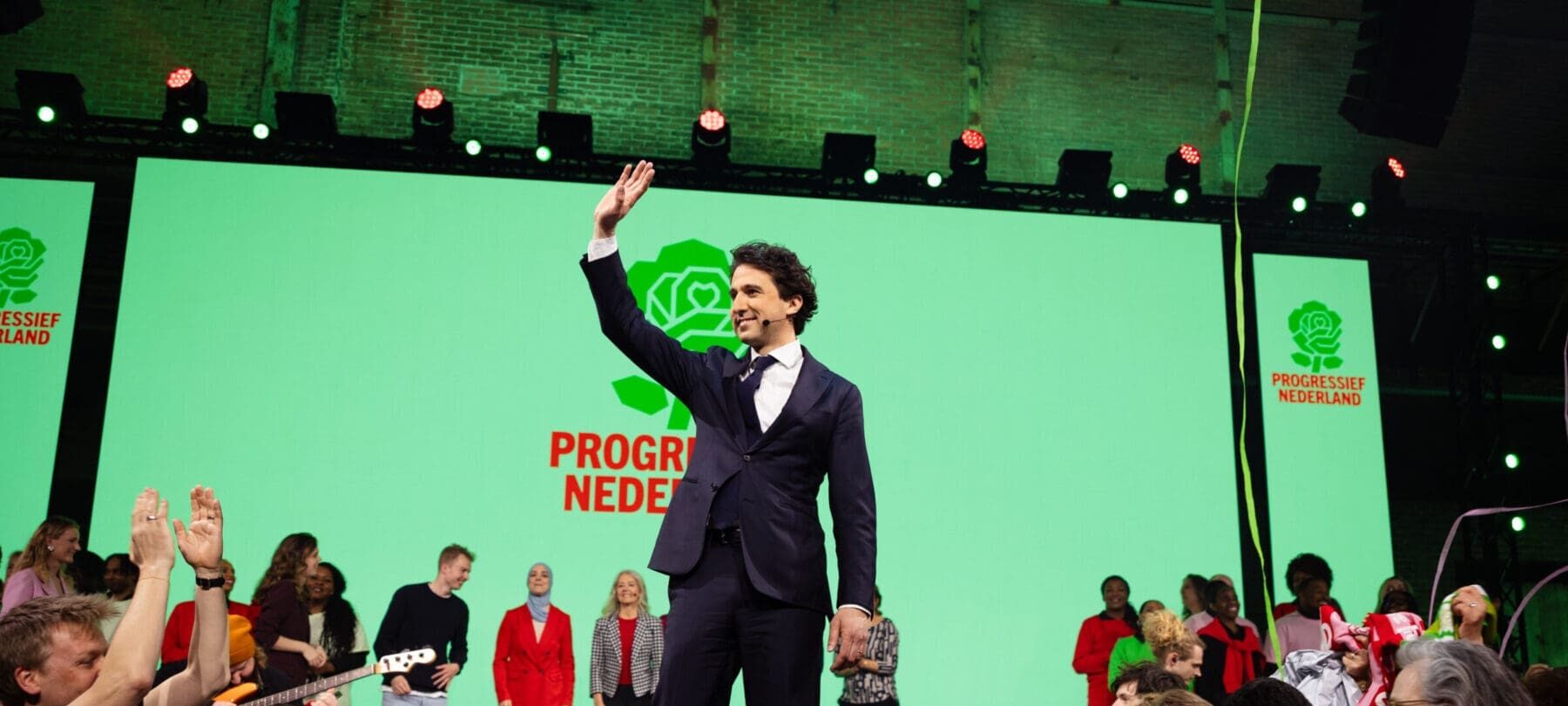 Partijleider Jesse Klaver bij fusie GroenLinks PvdA.